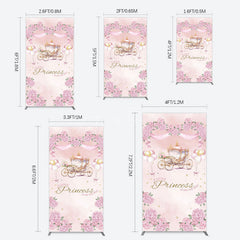 Aperturee - Aperturee Fairytale Princess Carriage Baby Shower Rectangle Backdrop