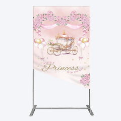Aperturee - Aperturee Fairytale Princess Carriage Baby Shower Rectangle Backdrop