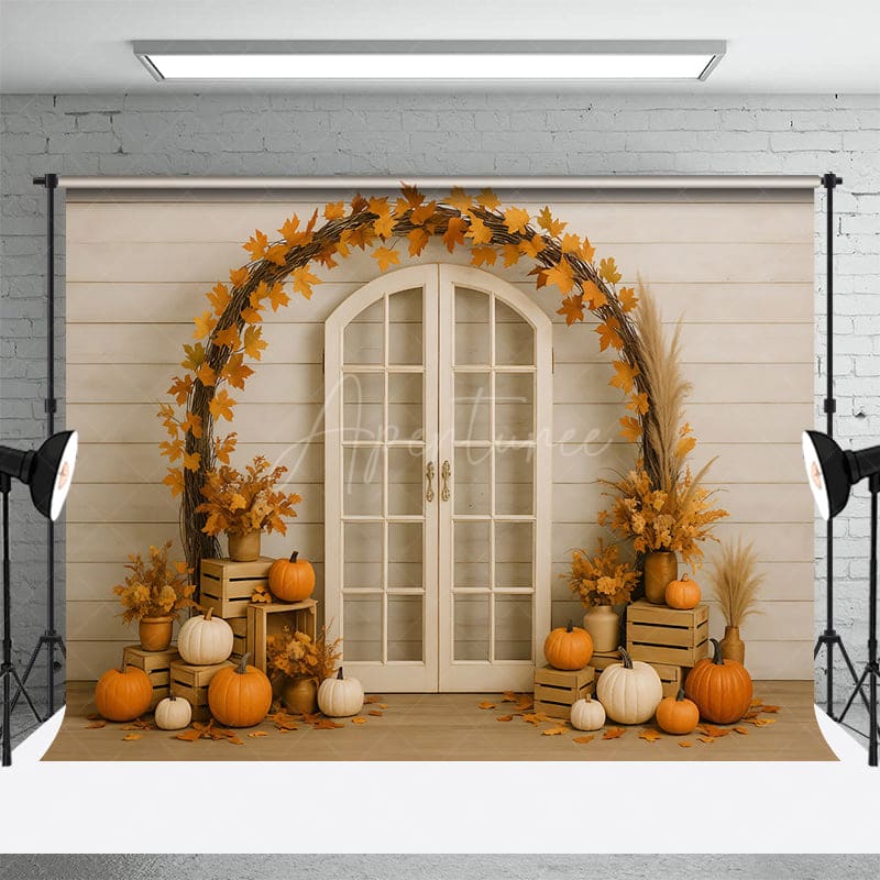 Aperturee - Aperturee Fall Accent Doors Pumpkin Sweet Cake Smash Backdrop