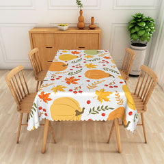 Aperturee - Aperturee Fall Harvest Pumpkin Patch Rectangle Tablecloth for Thanksgiving Dinner and Autumn Themed Party Decor