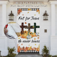 Aperturee - Aperturee Fall For Jesus Pumpkin Fall Thanksgiving Door Cover