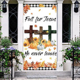 Aperturee - Aperturee Fall For Jesus Pumpkin Fall Thanksgiving Door Cover