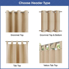 Aperturee - Aperturee Fall Leaves Fresh Waterproof Printed Outdoor Curtains