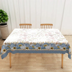 Aperturee - Aperturee Fall Rectangle Tablecloth Autumn Leaves and Sunflower Thanksgiving Farmhouse Table Cover Decor