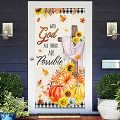 Aperturee - Aperturee Fall With God Things Possible Thanksgiving Door Cover