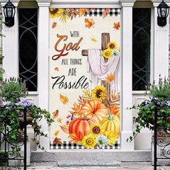 Aperturee - Aperturee Fall With God Things Possible Thanksgiving Door Cover