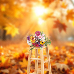Aperturee - Aperturee Fallen Leaves Under Sunshine Bokeh Autumn Backdrop