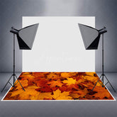 Aperturee - Aperturee Fallen Maple Leaves Autumn Photo Rubber Floor Mat