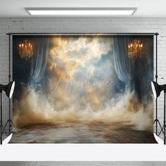 Aperturee - Aperturee Fancy Cloudy Paradise Curtain Lights Photo Backdrop