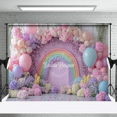 Aperturee - Aperturee Fancy Floral Rainbow Balloon Arch Wedding Backdrop