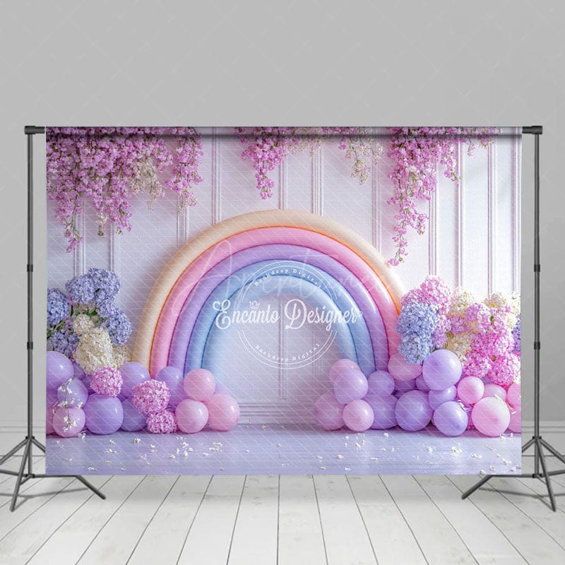 Aperturee - Aperturee Fancy Lavender Floral Balloon Arch Wedding Backdrop