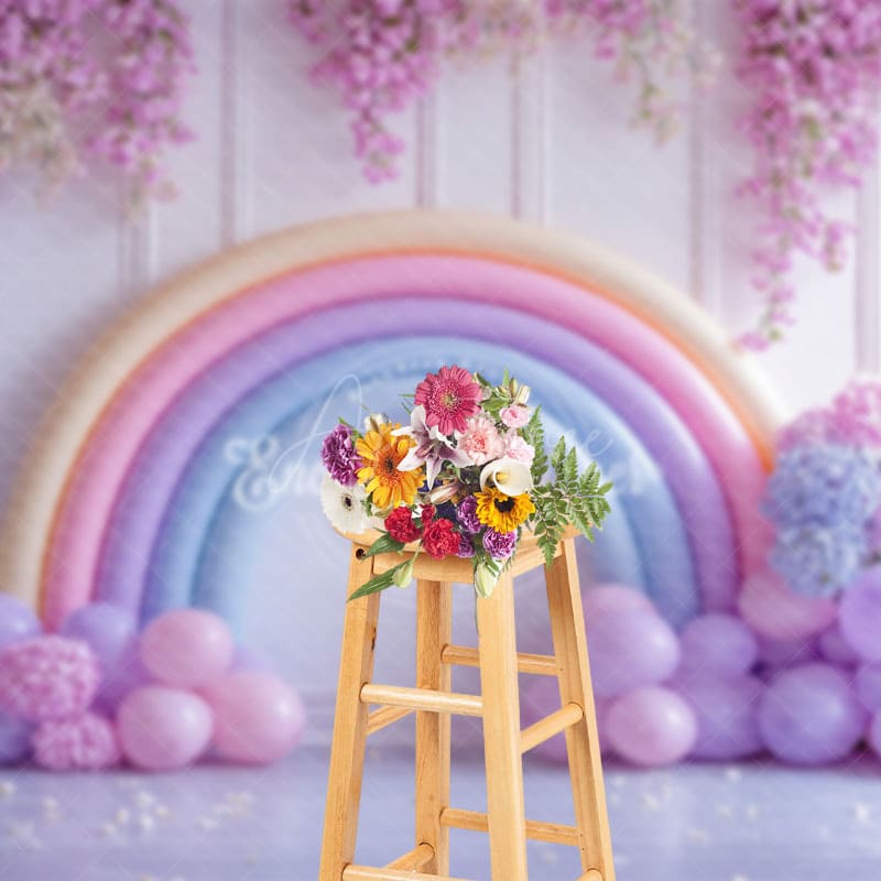 Aperturee - Aperturee Fancy Lavender Floral Balloon Arch Wedding Backdrop