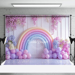Aperturee - Aperturee Fancy Lavender Floral Balloon Arch Wedding Backdrop