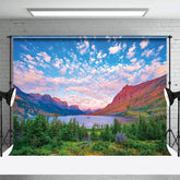 Aperturee - Aperturee Fancy Pinky Cloud Forest Lake Photography Backdrop