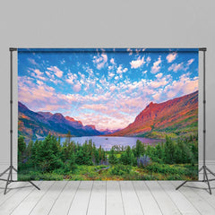 Aperturee - Aperturee Fancy Pinky Cloud Forest Lake Photography Backdrop