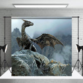 Aperturee - Aperturee Fantasy Fairy Tale Black Magic Dragon Photo Backdrop