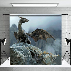 Aperturee - Aperturee Fantasy Fairy Tale Black Magic Dragon Photo Backdrop