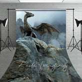 Aperturee - Aperturee Fantasy Fairy Tale Black Magic Dragon Sweep Backdrop