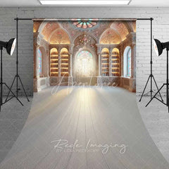 Aperturee - Aperturee Fantasy Library Sweep Backdrop Magic School Architecture Photography Floor Mat Ornate Room Decoration