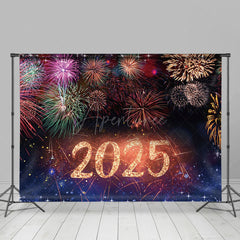 Aperturee - Aperturee Fantasy Sparks Night Sky Happy New Year Backdrop