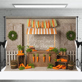 Aperturee - Aperturee Farmer’s Market Carrot Stand Backdrop Easter Garden Barn Door Photography Background