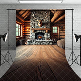 Aperturee - Aperturee Fathers Day Rustic Cabin Bull Skull Sweep Backdrop