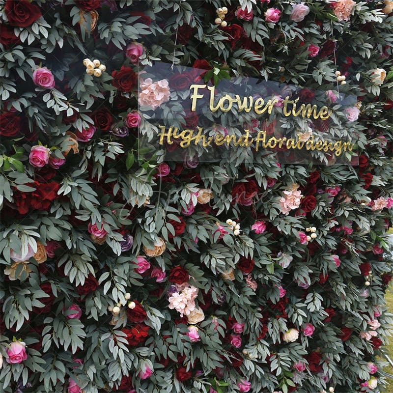 Aperturee - Aperturee Faux Flower Leaf Wall Wedding Party Backdrop Decor