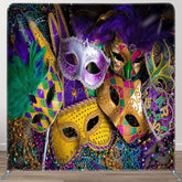 Aperturee - Aperturee Feather Mask Masquerade Party Pillow Case Backdrop