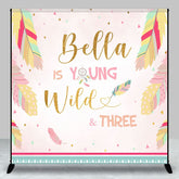 Aperturee - Aperturee Feathers Young Wild Three Custom Birthday Backdrop