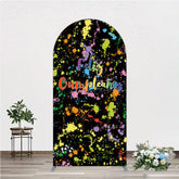Aperturee Aperturee Feliz Cumplea?os Arch Backdrop Banner Colorful Paint Splatter Party Decor Spanish Happy Birthday Photo Prop
