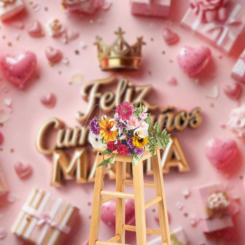 Aperturee - Aperturee Feliz Cumpleanos Mama Romantic Mothers Day Backdrop