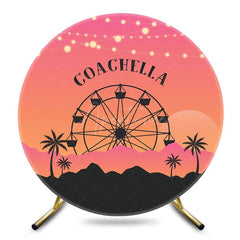 Aperturee - Aperturee Ferris Wheel Sunset Round Coachella Party Backdrop