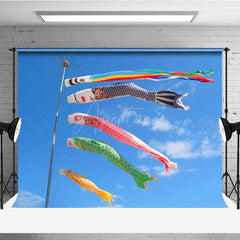 Aperturee - Aperturee Festival Celebration Koi Fish Flag Blue Sky Backdrop