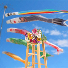 Aperturee - Aperturee Festival Celebration Koi Fish Flag Blue Sky Backdrop