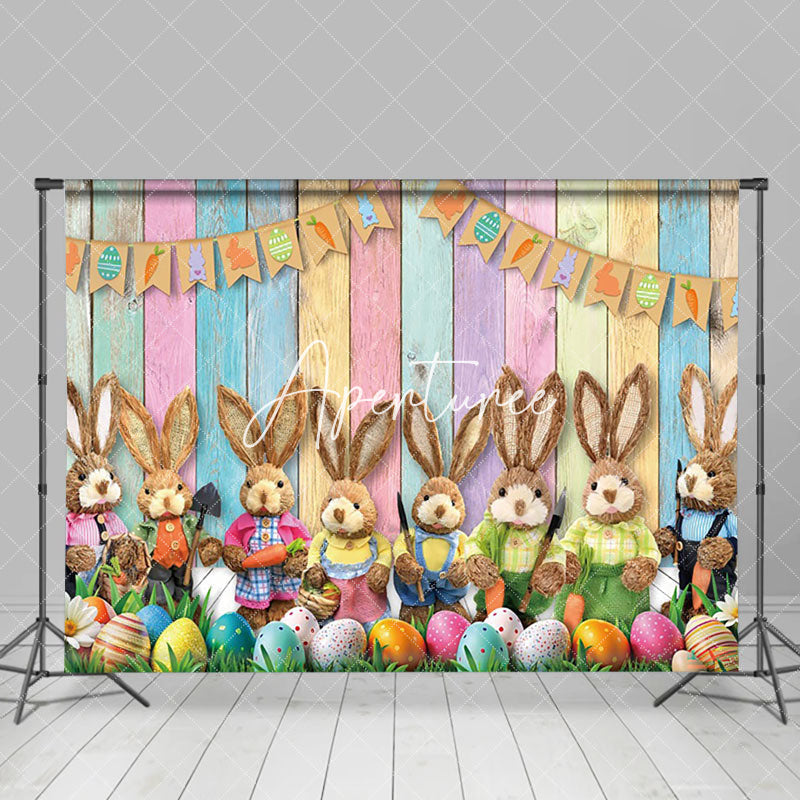 Aperturee - Aperturee Festival Easter Bunnies Sitting On Grass Backdrop