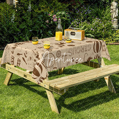 Aperturee - Aperturee Festival Vibe Multicharacter Rectangle Tablecloth
