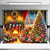 Aperturee - Aperturee Festive Bright Lighted Warm Christmas Vibe Backdrop