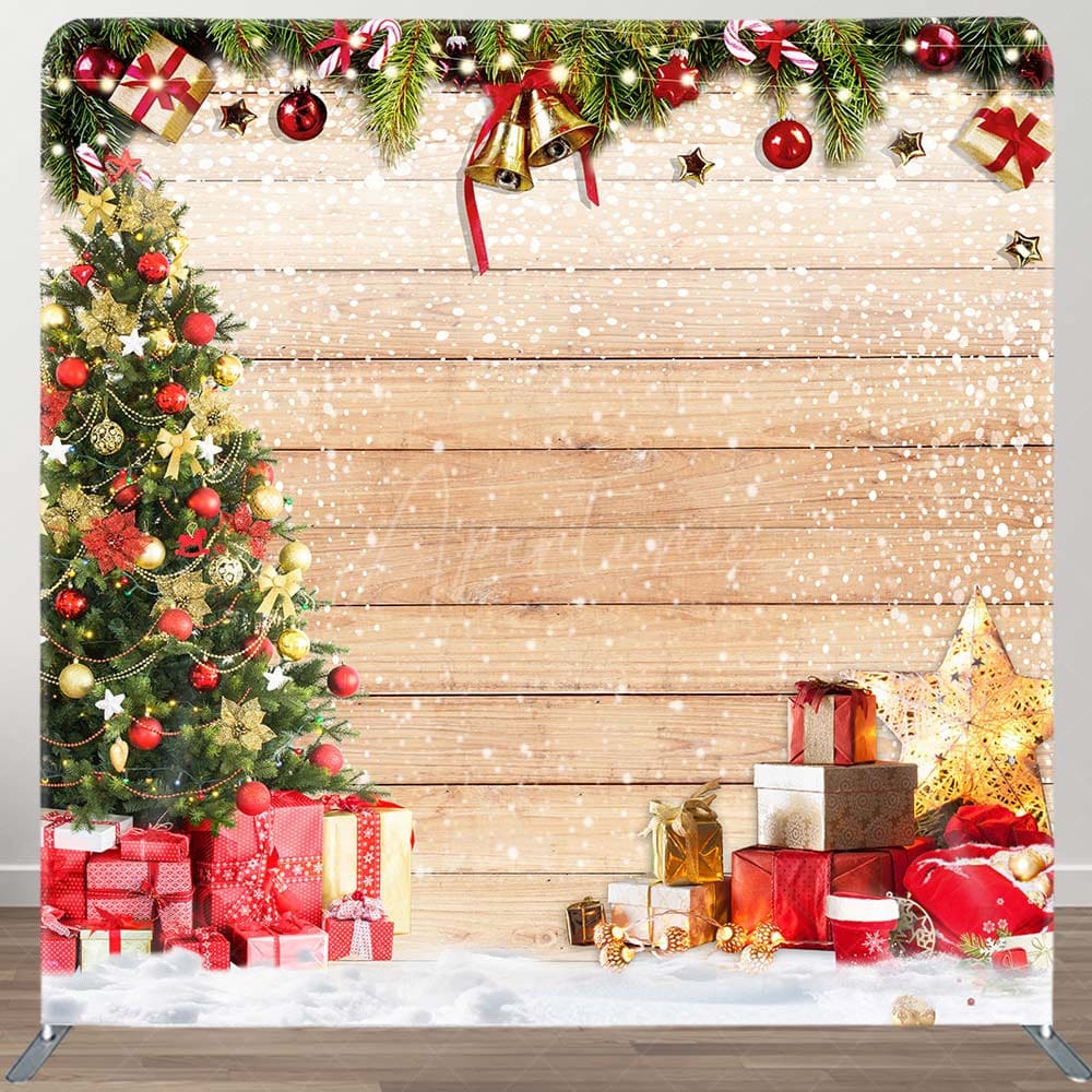 Aperturee - Aperturee Festive Christmas Wooden Double-Sided Square Backdrop