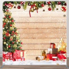 Aperturee - Aperturee Festive Christmas Wooden Double-Sided Square Backdrop