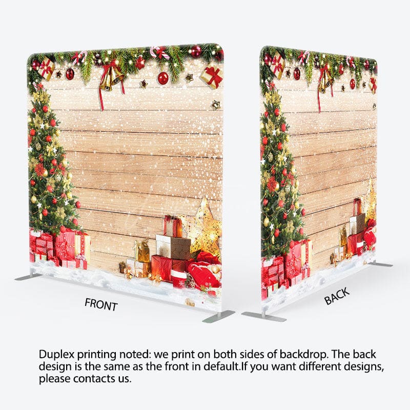 Aperturee - Aperturee Festive Christmas Wooden Double-Sided Square Backdrop