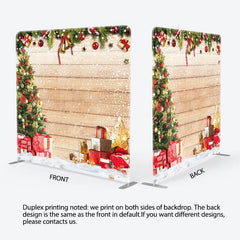 Aperturee - Aperturee Festive Christmas Wooden Double-Sided Square Backdrop