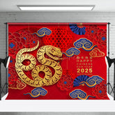 Aperturee - Aperturee Festive Cloud Pattern Red Chinese New Year Backdrop