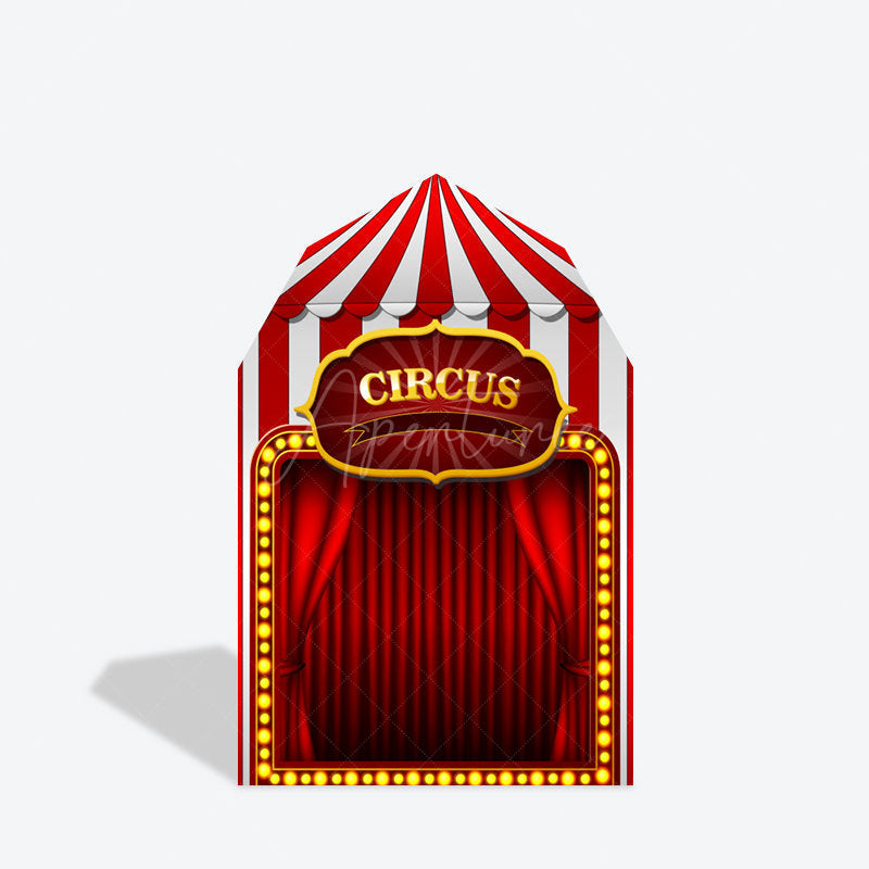 Aperturee - Aperturee Festive Red Circus Tent Barn Door Arch Party Backdrop