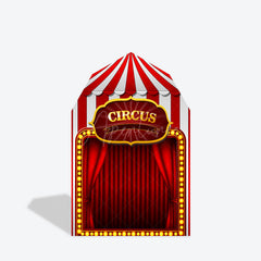 Aperturee - Aperturee Festive Red Circus Tent Barn Door Arch Party Backdrop