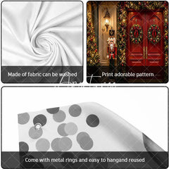 Aperturee - Aperturee Festive Red Door Christmas Nutcracker Garage Door Banner Elegant Holiday Wreaths Decoration