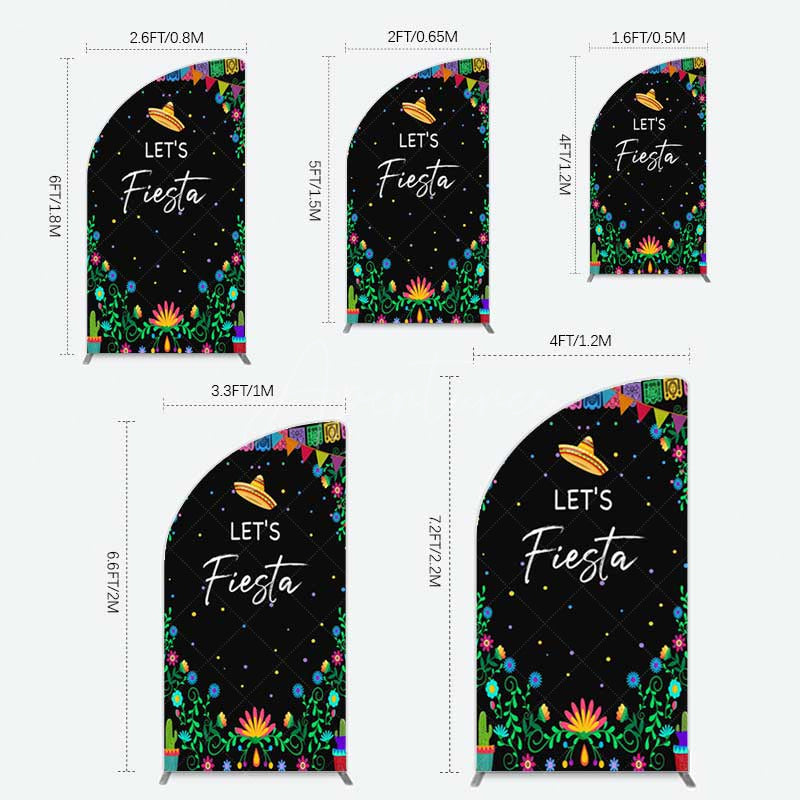 Aperturee Aperturee Fiesta Floral Mexican Decor Party Half Moon Arch Backdrop