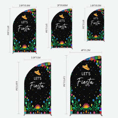 Aperturee Aperturee Fiesta Floral Mexican Decor Party Half Moon Arch Backdrop