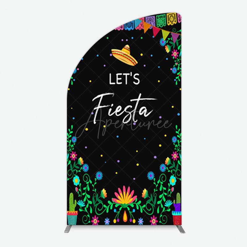 Aperturee Aperturee Fiesta Floral Mexican Decor Party Half Moon Arch Backdrop