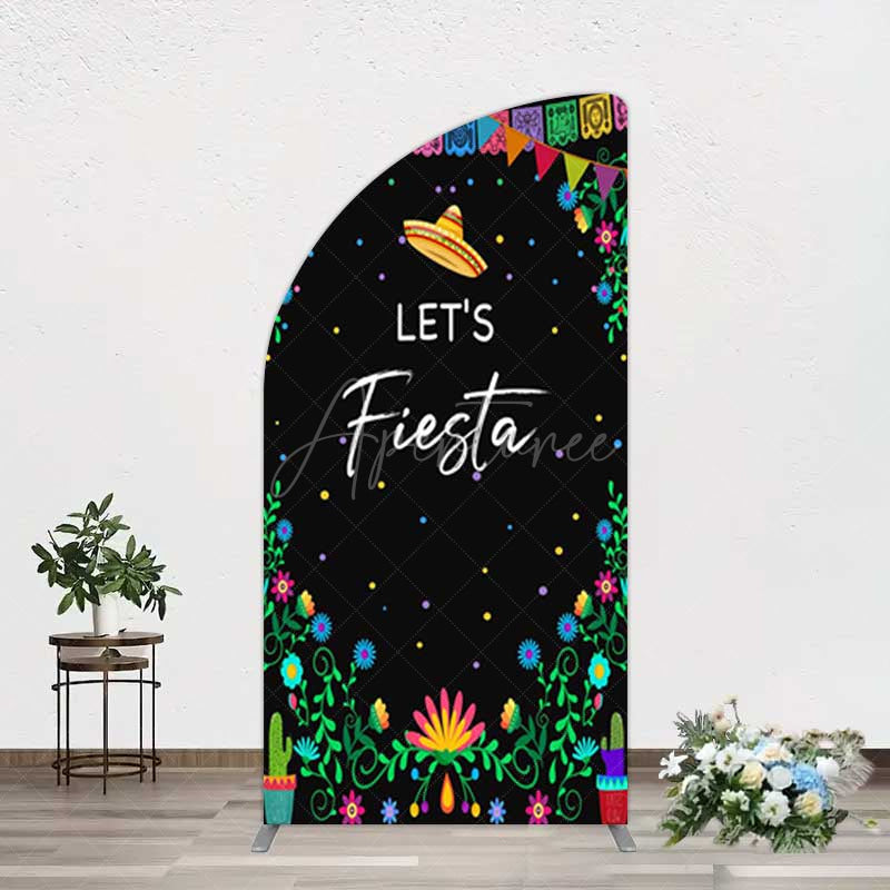 Aperturee Aperturee Fiesta Floral Mexican Decor Party Half Moon Arch Backdrop