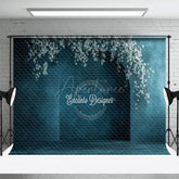 Aperturee - Aperturee Fine Art Blue Arch White Floral Wedding Backdrop